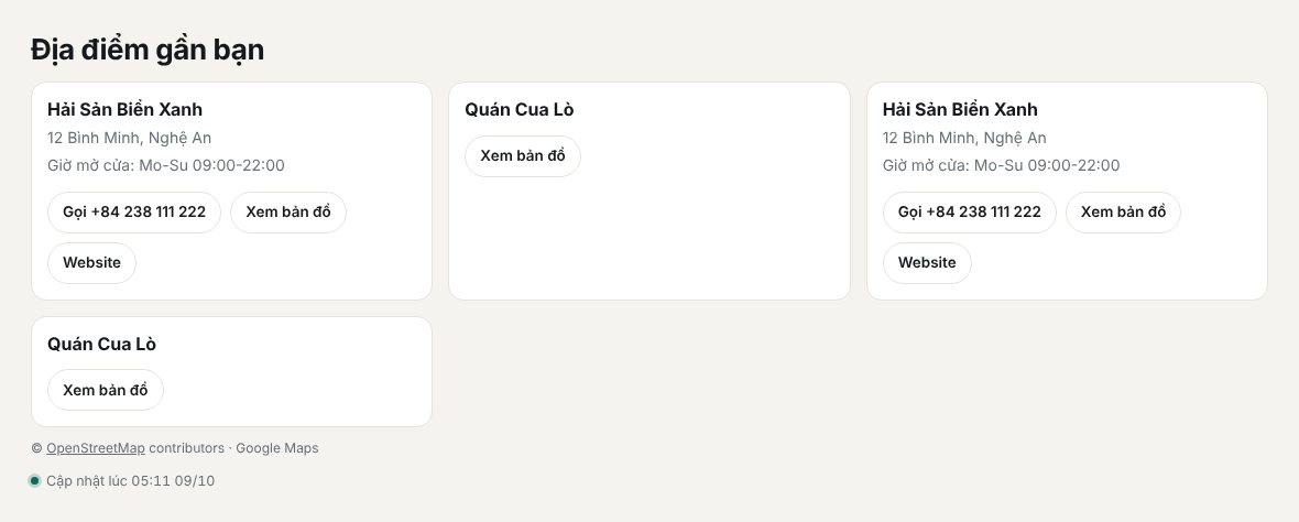 Thẻ địa điểm từ OpenStreetMap (dữ liệu mẫu)